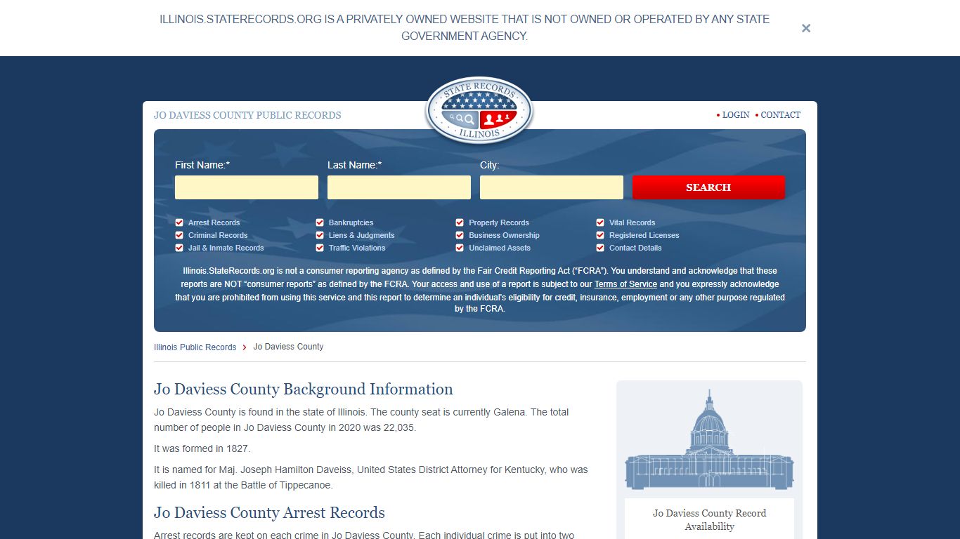 Jo Daviess County Arrest, Court, and Public Records | StateRecords.org