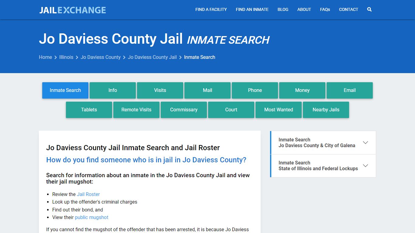 Inmate Search: Roster & Mugshots - Jo Daviess County Jail, IL